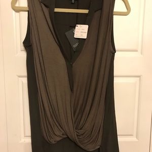 NWT Bobeau army green sleeveless top